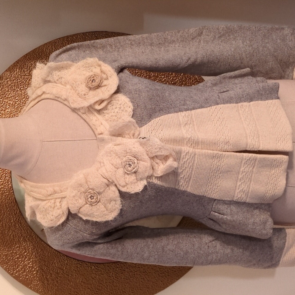 Anthropologie Elegant Gray and Cream Sweater( No Label)